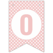 Modern Pink Plaid Een Gekke Gans Eerste Verjaardag Vlaggetjes (Tweede vlag)