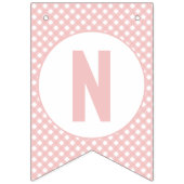 Modern Pink Plaid Een Gekke Gans Eerste Verjaardag Vlaggetjes (Derde vlag)