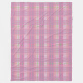 Modern Pink Plaid Fleece Blanket (Voorkant)