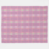 Modern Pink Plaid Fleece Blanket (Voorkant (Horizontaal))