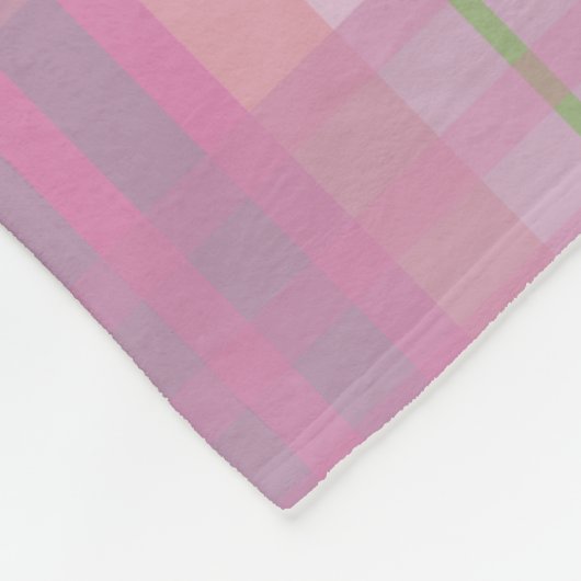 Modern Pink Plaid Fleece Blanket (Hoek)