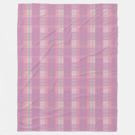 Modern Pink Plaid Fleece Blanket Deken