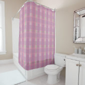 Modern Pink Plaid Shower Curtain Douchegordijn (In situ)