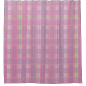 Modern Pink Plaid Shower Curtain Douchegordijn (Voorkant)