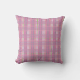 Modern Pink Plaid Throw Pillow Kussen