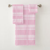 Modern Pink Plaid Towels Subtle and Stylish Touch Bad Handdoek (Insitu)