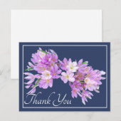 Modern Pink Purple Crocus Floral Pretty Thank You Briefkaart (Voorkant / Achterkant)