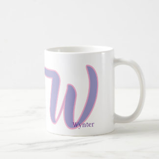 Modern Pink & Purple Monogram Personalized Name W Koffiemok