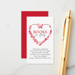 Modern Pink Red Hearts Baby shower Boeken voor Bab Informatiekaartje