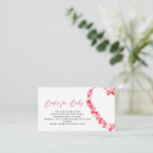 Modern Pink Red Hearts Baby shower Boeken voor Bab Informatiekaartje (Staand voorkant)