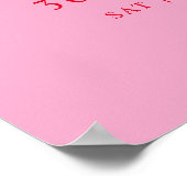 Modern Pink & Red Hello 30th Birthday Welcome Sign Poster (Hoek)