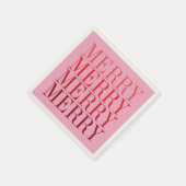Modern Pink Red Merry Holiday Christmas Retro Servet (Hoek)