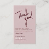 Modern pink red order thank you QR code  Visitekaartje (Voorkant)