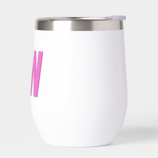 Modern Pink Red Shadow Monogram Personalized (Links)