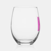 Modern Pink Red Shadow Monogram Personalized Wijnglas Zonder Voet (Rechts)