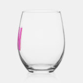 Modern Pink Red Shadow Monogram Personalized Wijnglas Zonder Voet (Links)