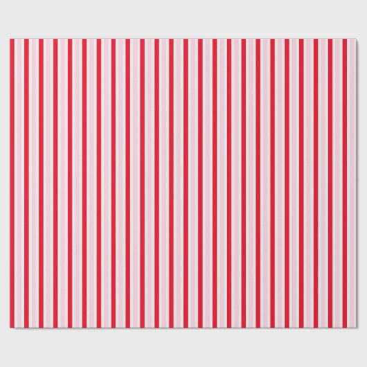 Modern Pink Red Striped Christmas Cadeaupapier (Zoom)