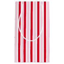 Modern Pink Red Striped Christmas