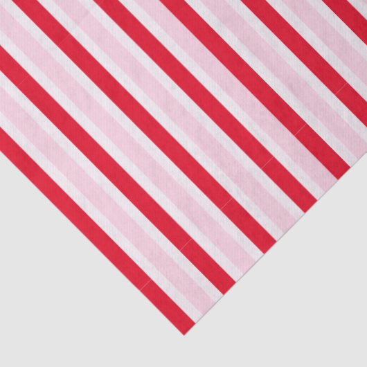 Modern Pink Red Striped Christmas Tissuepapier (Detail)