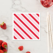 Modern Pink Red Stripes Christmas Servet (Insitu)
