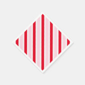 Modern Pink Red Stripes Christmas Servet (Hoek)