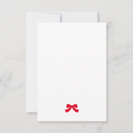 Modern Pink Red Tree Bow Birthday Bedankkaart (Achterkant)