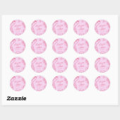 Modern Pink & Red Wedding sketch Favor Ronde Sticker (Vel)