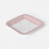 Modern Pink Religius Cross Girl Baptism Papieren Bordje (Gebogen)