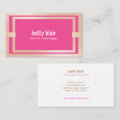 Modern Pink Rose Gold Beauty en Mode Blogger Visitekaartje (Voorkant / Achterkant)