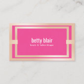 Modern Pink Rose Gold Beauty en Mode Blogger Visitekaartje (Voorkant)