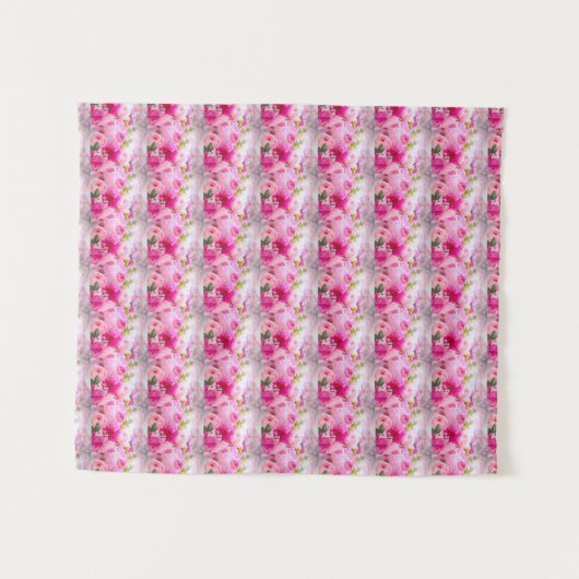 MODERN PINK ROSE TAPESTRY WANDKLEED (Voorkant (horizontaal))