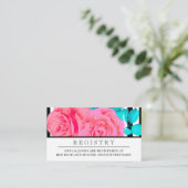 Modern Pink Rose Wedding Registry Kaart (Staand voorkant)