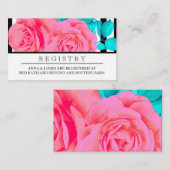 Modern Pink Rose Wedding Registry Kaart (Voorkant / Achterkant)