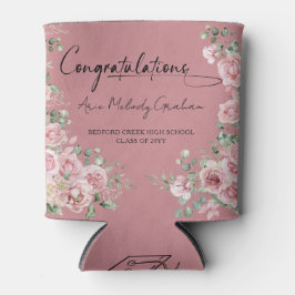 Modern Pink Roses Congratulations Graduation Blikjeskoeler