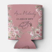 Modern Pink Roses Congratulations Graduation Blikjeskoeler (Achterkant)