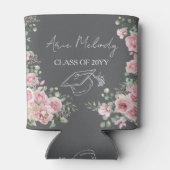 Modern Pink Roses Congratulations Graduation Blikjeskoeler (Achterkant)