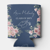 Modern Pink Roses Congratulations Graduation Blikjeskoeler (Achterkant)