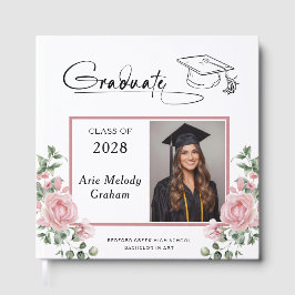 Modern Pink Roses Graduation 2 Photo Gastenboek