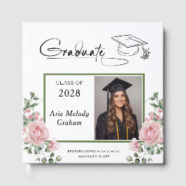 Modern Pink Roses Graduation 2 Photo Gastenboek