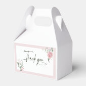 Modern Pink Roses Script Graduation Bedankdoosjes (Achterkant)