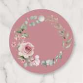 Modern Pink Roses Script Graduation Bedankjes Labels (Achterkant)