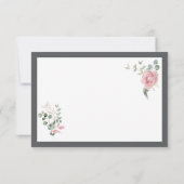 Modern Pink Roses Script Graduation Bedankkaart (Achterkant)