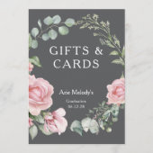 Modern Pink Roses Script Graduation Gifts & Cards (Voorkant)
