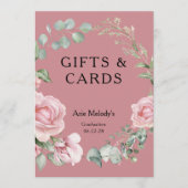 Modern Pink Roses Script Graduation Gifts & Cards (Voorkant)