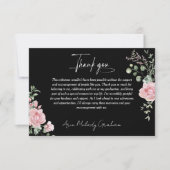 Modern Pink Roses Script Graduation Photo Bedankkaart (Voorkant)