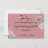 Modern Pink Roses Script Graduation Photo Bedankkaart (Voorkant)