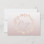Modern Pink RSVP Calligraphy Wedding Card Kaartje (Voorkant)