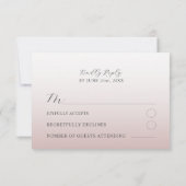 Modern Pink RSVP Calligraphy Wedding Card Kaartje (Achterkant)