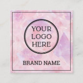 Modern Pink Scannable QR Code Digital Social Media Vierkante Visitekaartje (Voorkant)