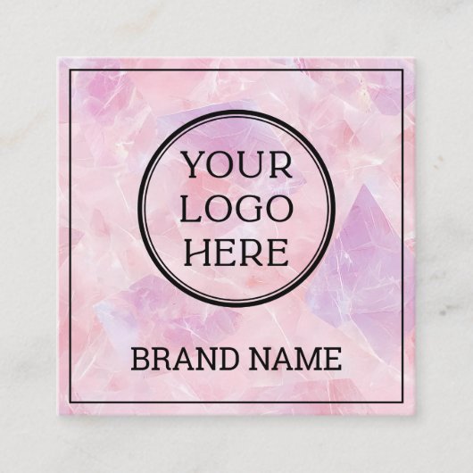 Modern Pink Scannable QR Code Digital Social Media Vierkante Visitekaartje (Voorkant)